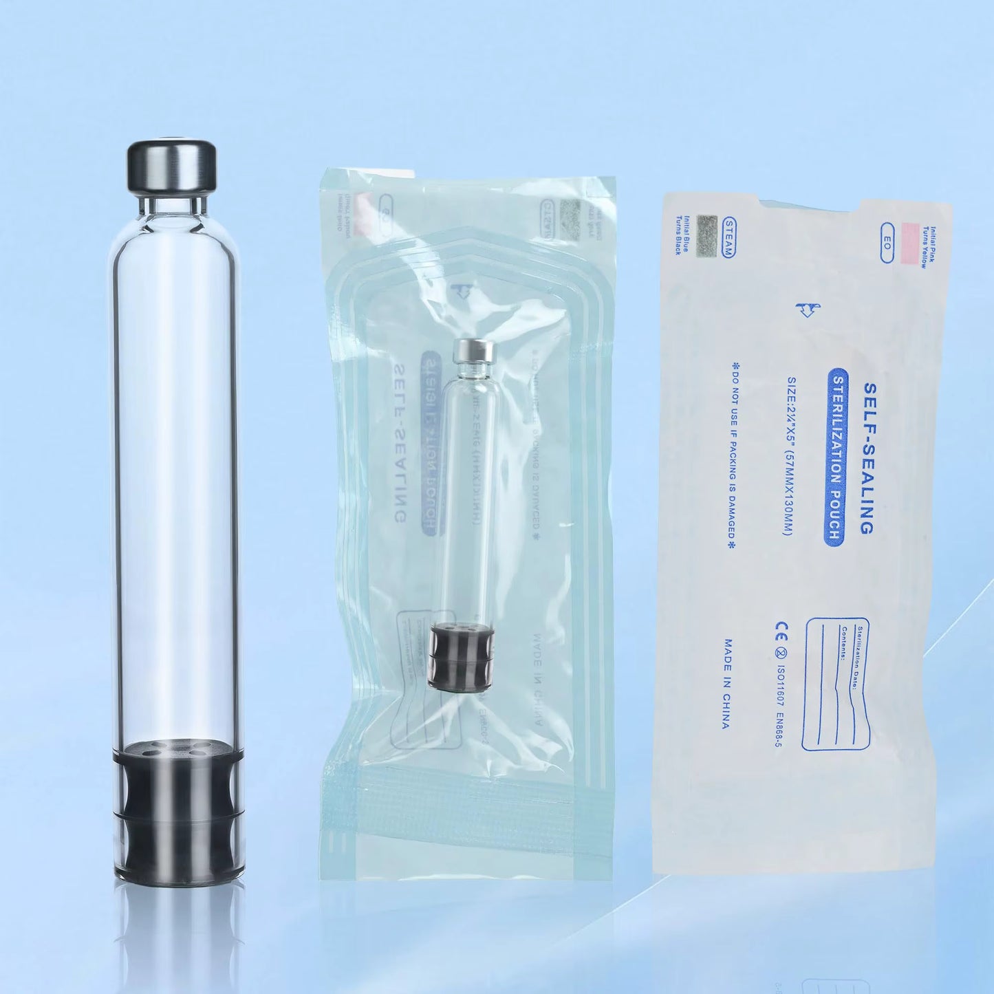 3ml empty insulin cartridge made of borosilicate glass with aluminum crimp cap and rubber stopper for diabetes pen injectors