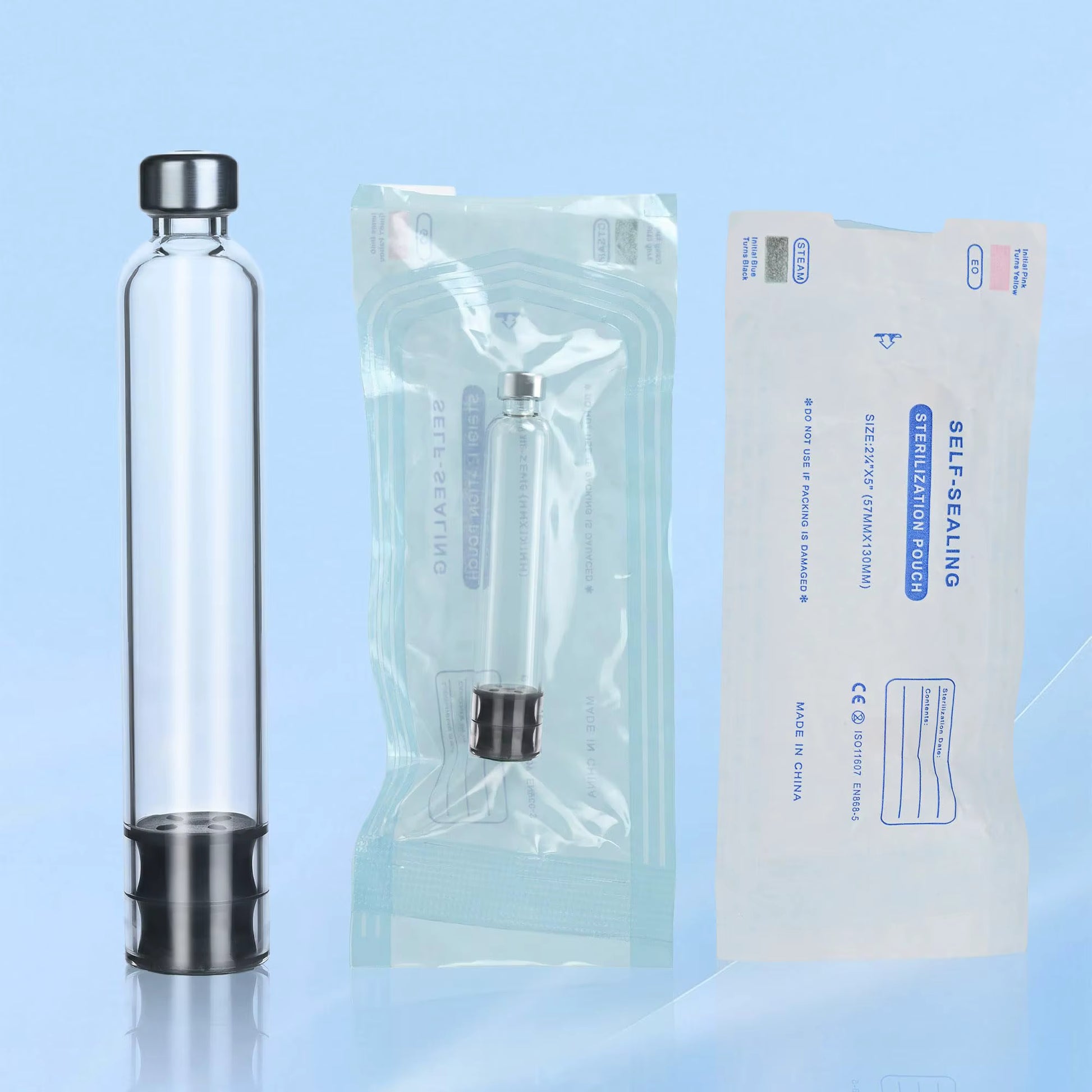 3ml empty insulin cartridge made of borosilicate glass with aluminum crimp cap and rubber stopper for diabetes pen injectors